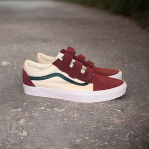 VANS Old Skool V Burgundy Suede & Canvas Uppers Mens 11.5 Womens 13 Sneakers NIB